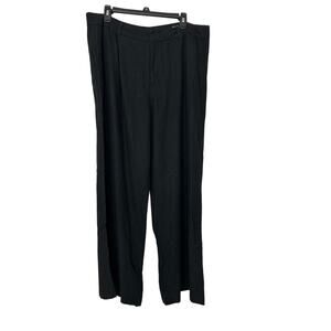 Sound Style Black Linen Cotton Blend Wide Leg Trouser Pants 16 Lagenlook New